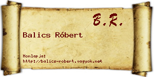Balics Róbert névjegykártya