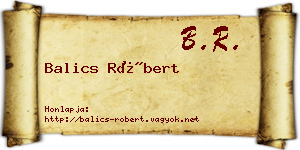 Balics Róbert névjegykártya