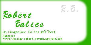 robert balics business card